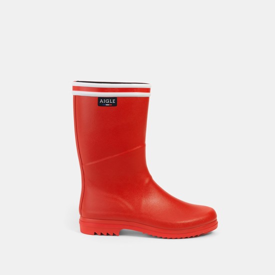 Aigle The Boot With The Double White Stripe Seaside Boots Women Red ZA-08371